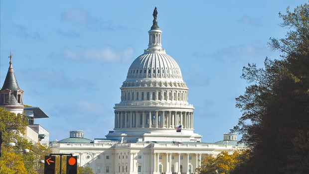 美国国会大厦。