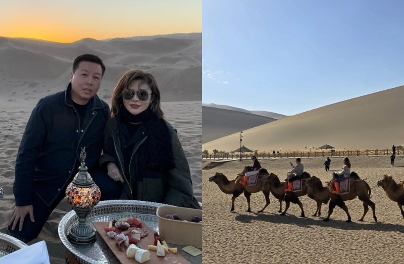 关之琳与雷兆光同游敦煌。 关之琳与雷兆光同游敦煌。