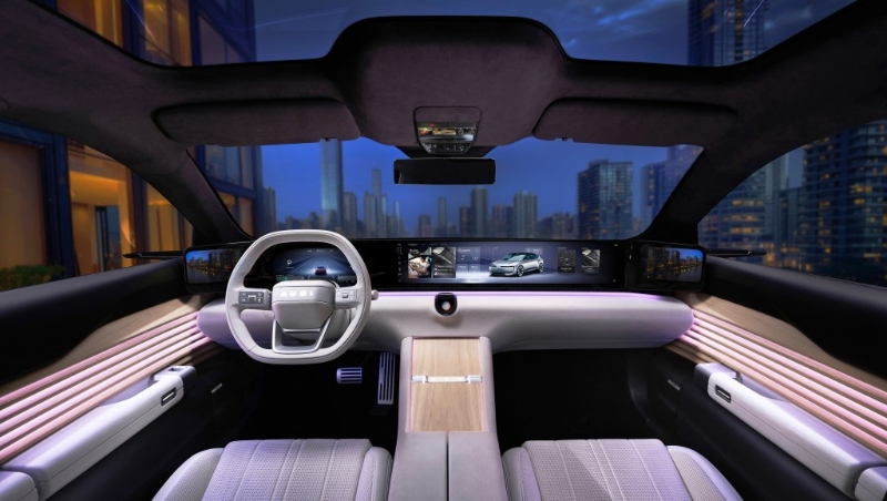 左右两端为电子后视镜屏幕