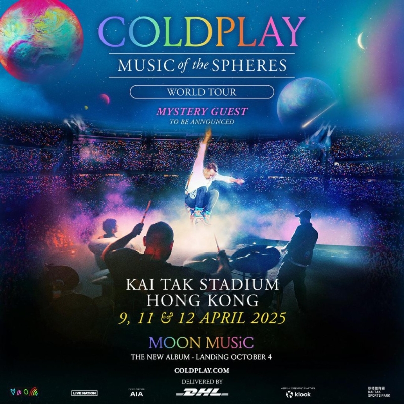 Coldplay将于2025年4月在启德体育园开演唱会,原本只开3场。 Coldplay将于2025年4月在启德体育园开演唱会,原本只开3场。