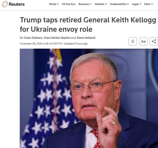 特朗普公布乌克兰危机问题特使人选 特朗普公布乌克兰危机问题特使人选