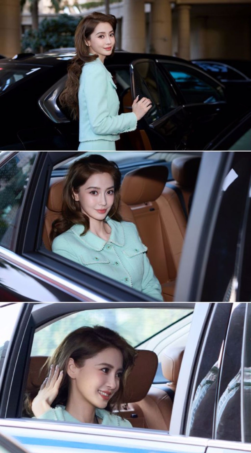 Angelababy昨(2)日穿着薄荷绿香奈儿套装出席活动。 Angelababy昨(2)日穿着薄荷绿香奈儿套装出席活动。