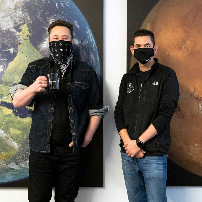 艾萨克曼(右)与马斯克是密切合作伙伴。 艾萨克曼(右)与马斯克是密切合作伙伴。