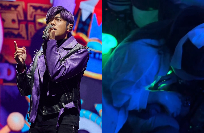 周杰伦演唱会摇滚区竟喷水,歌迷吓坏以为是水乐园。(图/杰威尔音乐提供、Threads@chensongeat_) 周杰伦演唱会摇滚区竟喷水,歌迷吓坏以为是水乐园。(图/杰威尔音乐提供、Threads@chensongeat_)