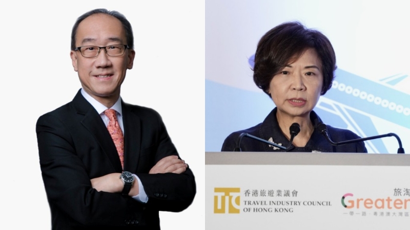 旅议会换届,谭光舜(左)出任新主席,徐王美伦(右)退居名誉顾问。 旅议会换届,谭光舜(左)出任新主席,徐王美伦(右)退居名誉顾问。