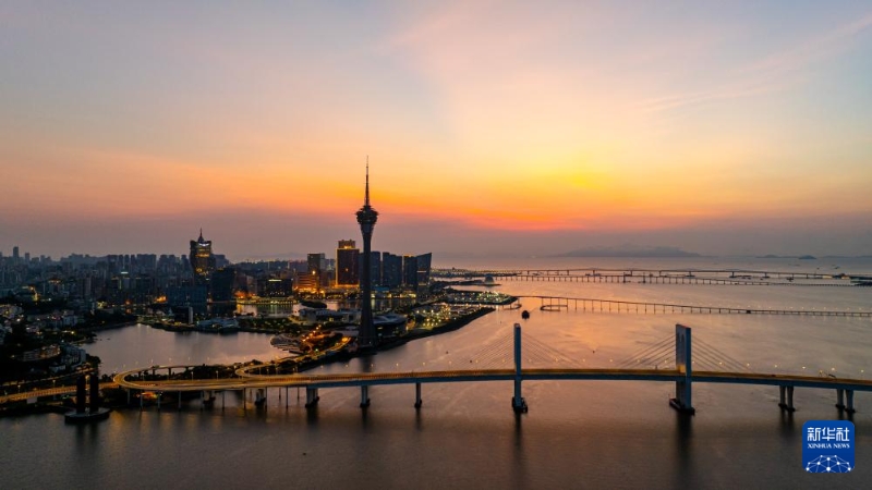 8月8日拍摄的澳门半岛景色