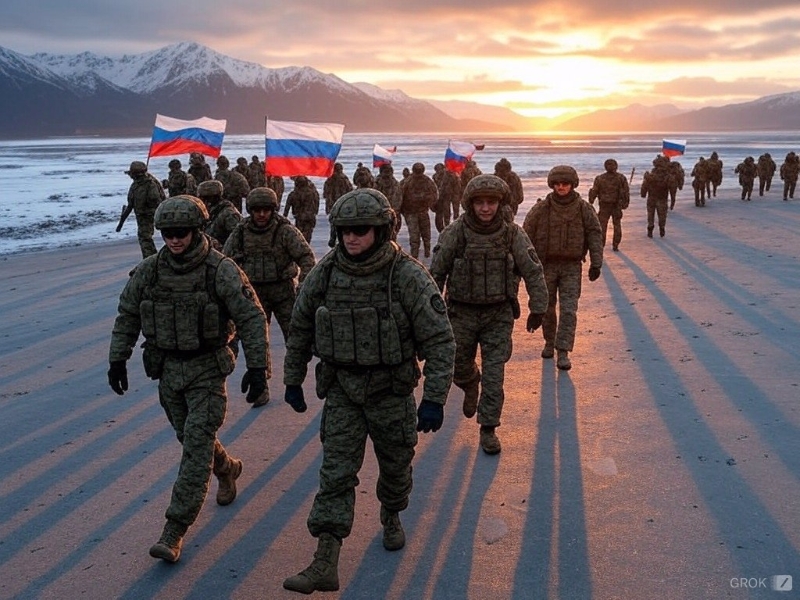 俄罗斯瓦格纳佣兵宣称 必然收回阿拉斯加,并附上AI制作的想像图,获得极高的转传。 俄罗斯瓦格纳佣兵宣称 必然收回阿拉斯加,并附上AI制作的想像图,获得极高的转传。