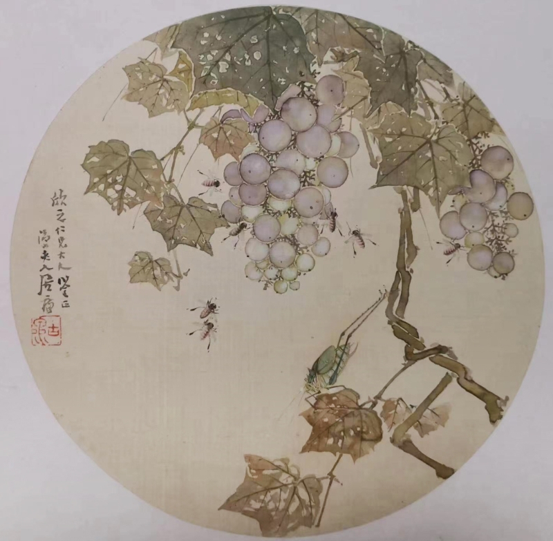 居廉《葡萄昆虫图》 居廉《葡萄昆虫图》