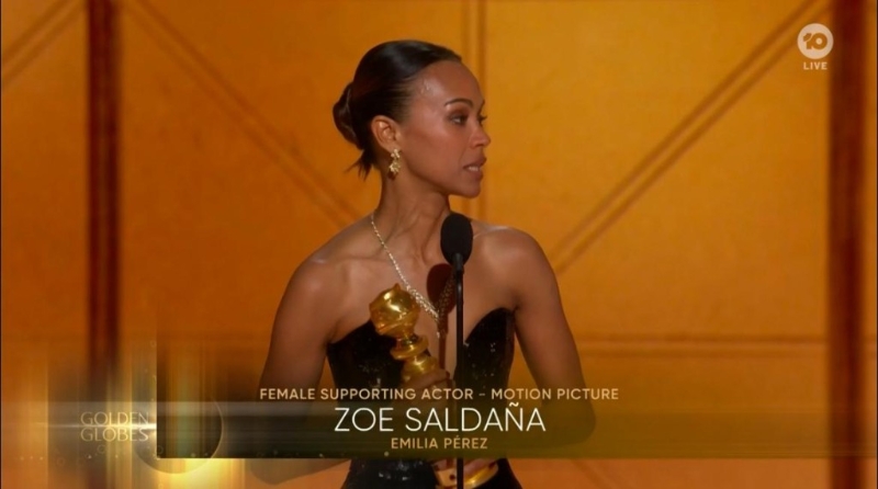 素儿莎丹娜首度获金球提名，就一击即中赢得电影喜剧 音乐剧组女配角。