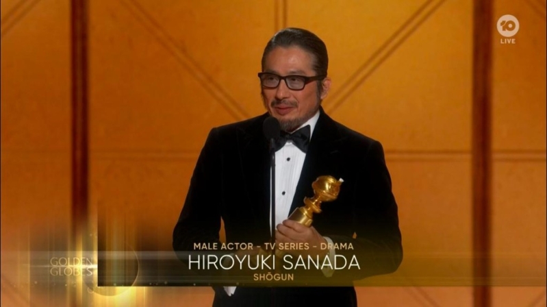 真田广之凭《幕府将军》赢得剧情组视帝，成为首位亚裔金球视帝。