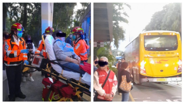 大埔男途人被旅游巴撞到 大埔男途人被旅游巴撞到