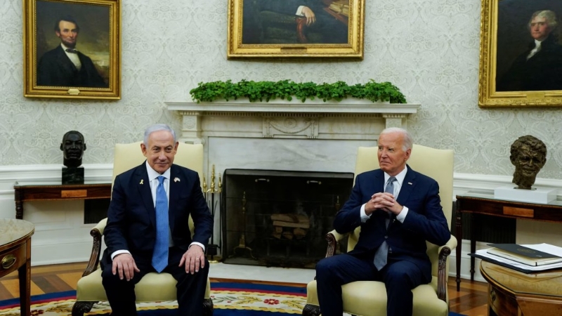 拜登与内塔尼亚胡通电话，双方讨论加沙人质问题及停火协议。