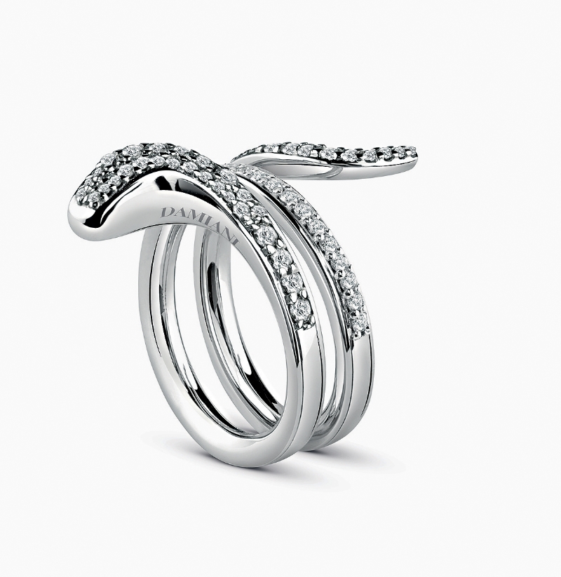 Eden白金钻石指环$54,900。(Damiani) Eden白金钻石指环$54,900。(Damiani)