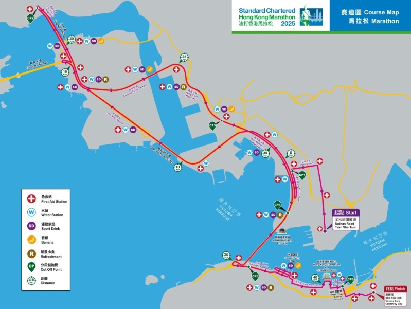 马拉松赛道图。