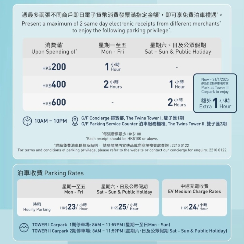 启德 SOGO 双子汇停车场及免费泊车优惠