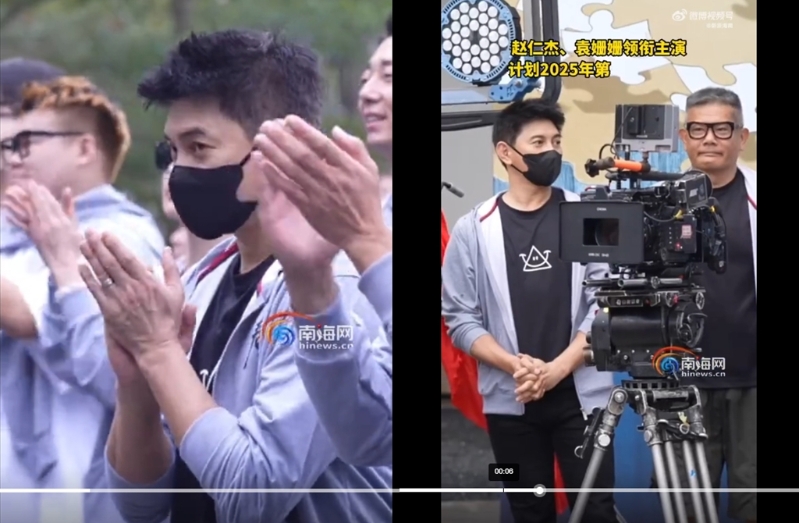 吴奇隆15日出席网络剧《春日之地》开镜仪式。（图／翻摄自新浪海南微博）