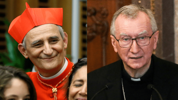 教宗和平特使祖皮（左）及教廷国务卿帕罗林（右）被指为下届教宗可能人选。