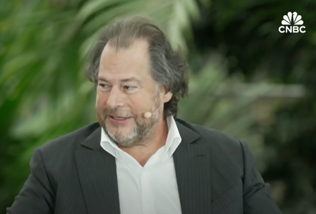 当地时间3月12日,马克·贝尼奥夫接受CNBC采访 当地时间3月12日,马克·贝尼奥夫接受CNBC采访