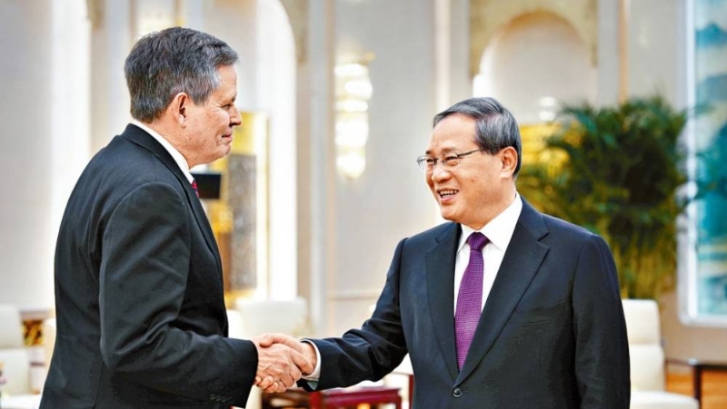 总理李强前日会晤美参议员戴安斯。