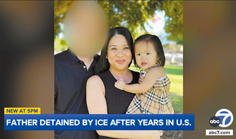 一名来自芳泉谷女子在丈夫遭到ICE拘留后，一夜之间成为了单亲母亲。 ABC 7