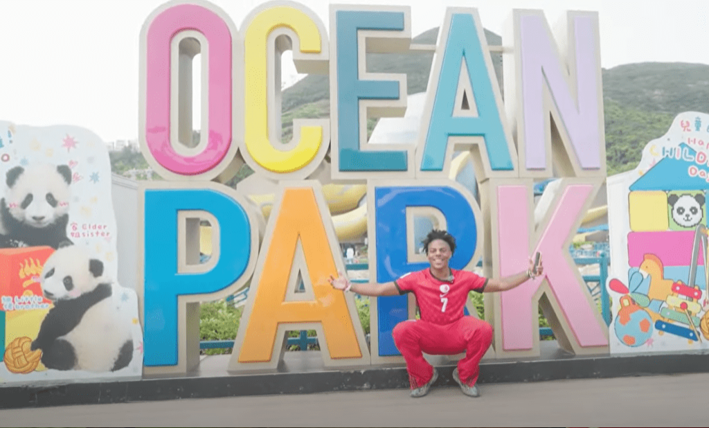 甲亢哥在海洋公园游玩 。YouTube@IShowSpeed