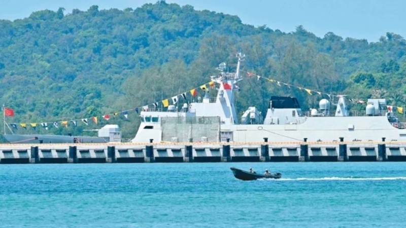 中国援建的云壤海军基地。 法新社 中国援建的云壤海军基地。 法新社