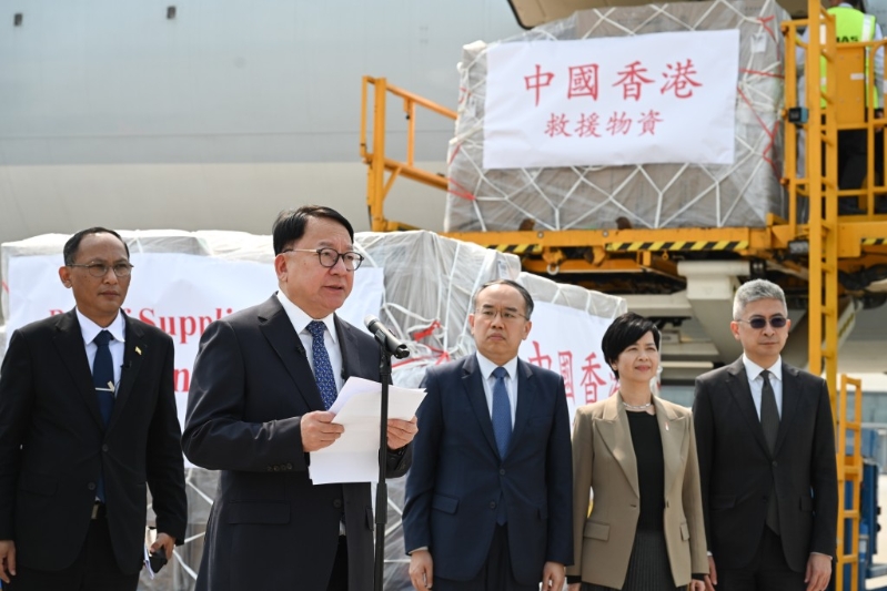 香港寄送救援物资到缅甸。1
