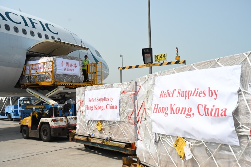 香港寄送救援物资到缅甸。