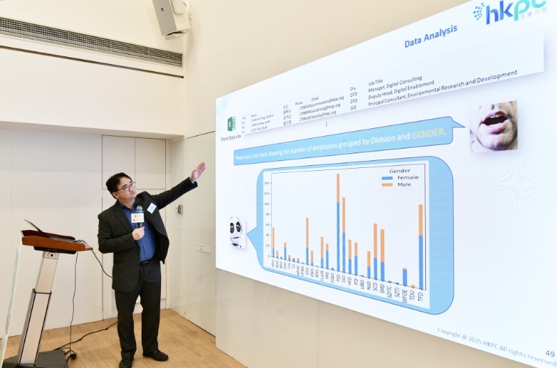 香港生产力促进局绿色生活与创新部环保科技研发首席顾问卢志伟以“ESG X AI实战案例”为题，分享了AI技术在ESG数据分析中的应用案例。