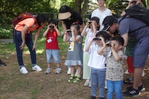 由绿汇学苑环境教育导师带领，欣赏隐藏于社区中的生态。（图片来源：绿汇学苑）