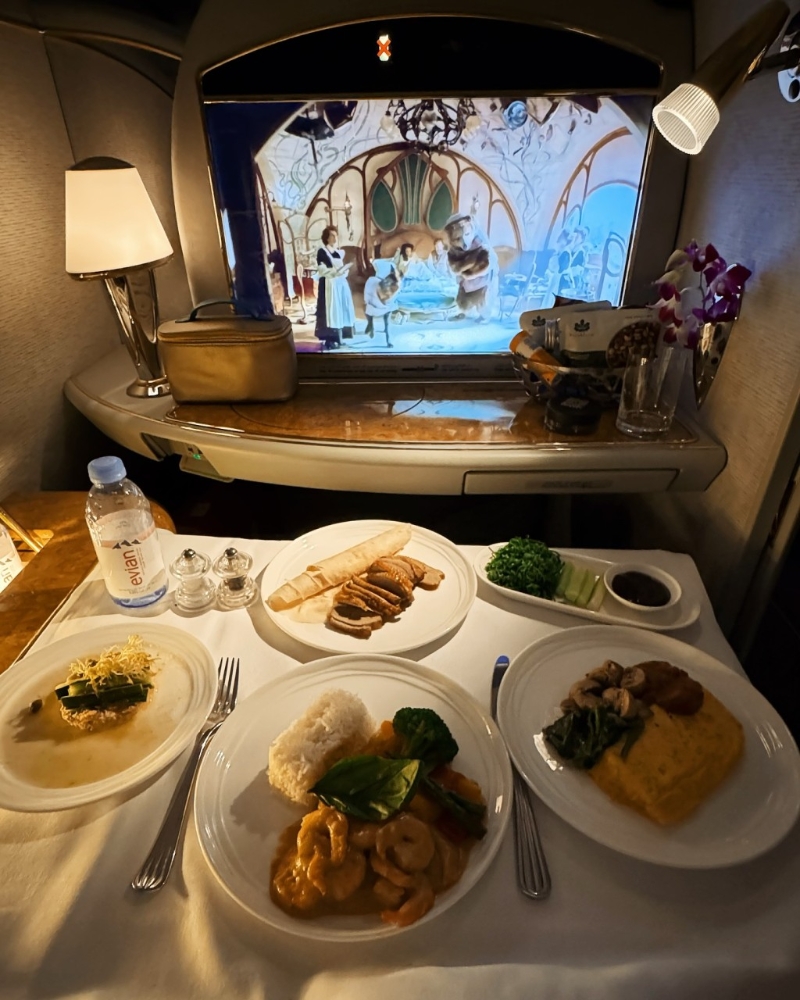 崔碧珈大晒机上的豪华飞机餐 崔碧珈大晒机上的豪华飞机餐