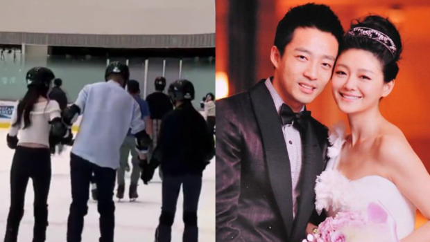 汪小菲和Mandy再次带着小玥儿溜冰