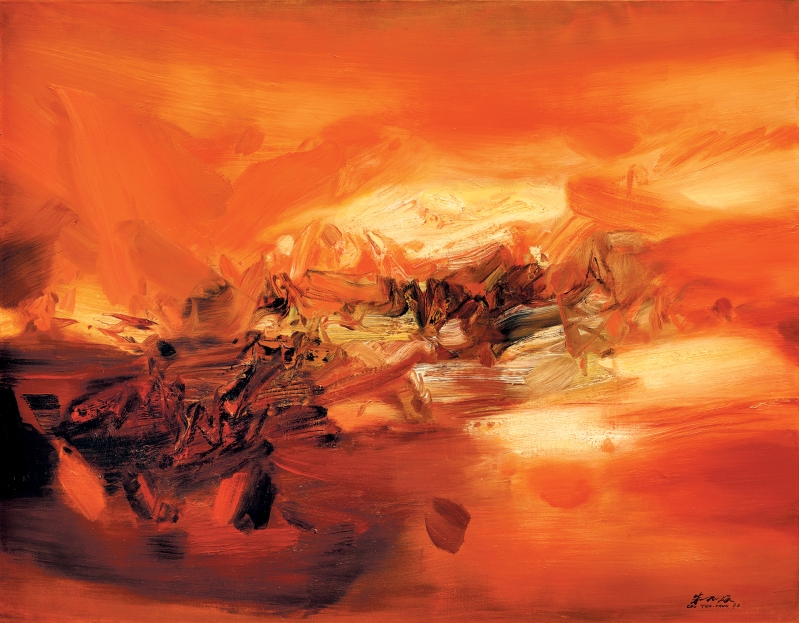 朱德群《构图 No. 338》 1970年作 油彩画布 估价：1,520万至1,800万港元