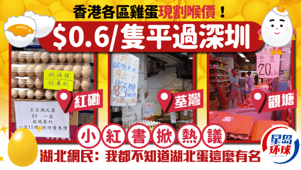 香港鸡蛋比深圳便宜。 Hubei网民说：“我不知道