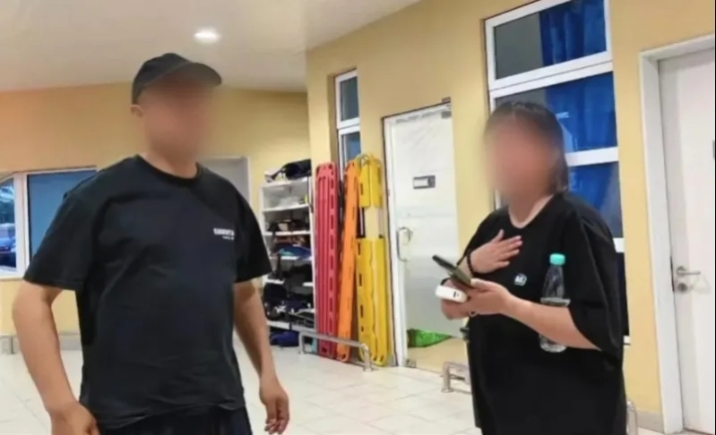 死者的教练和妻子。 死者的教练和妻子。