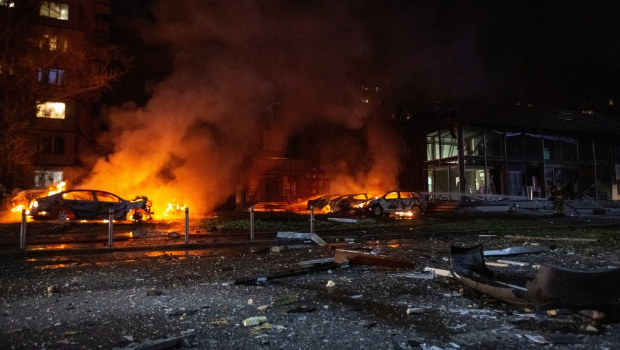 基辅早前受俄军空袭。路透社 基辅早前受俄军空袭。路透社