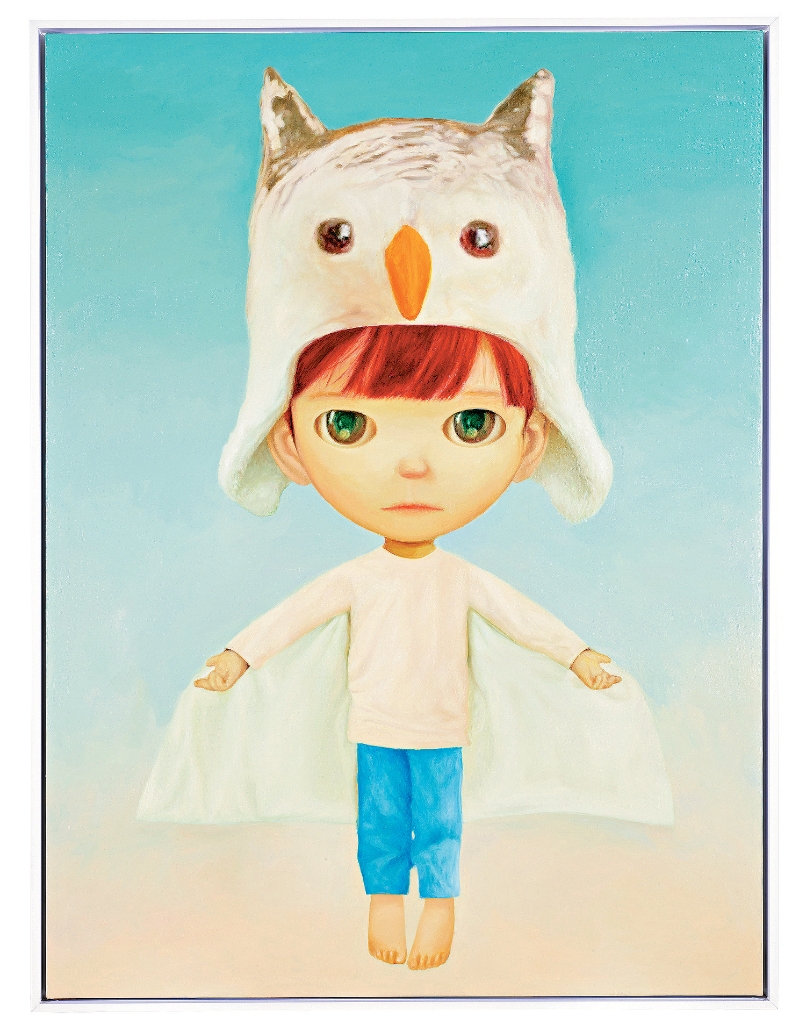 山本麻友香《飞翔的猫头鹰男孩》（2023年），成交价为537,400港元（包佣金）。