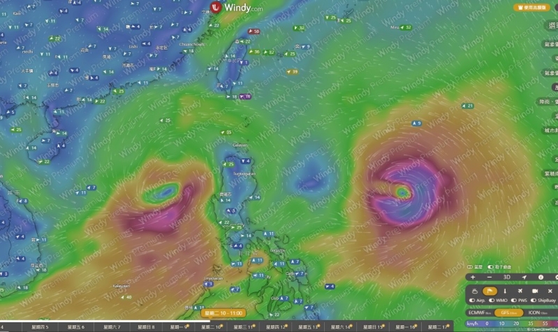 美国全球预报系统(GFS)预测周日(8日)起在南海一带海域有热带气旋生成。 美国全球预报系统(GFS)预测周日(8日)起在南海一带海域有热带气旋生成。