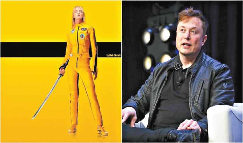 马斯克上载电影《标杀令》（Kill Bill）的海报