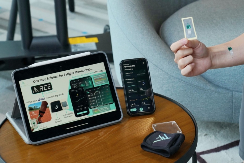 PointFit研发的可侦测肌肉疲劳程度的汗水传感器。 叶伟豪摄