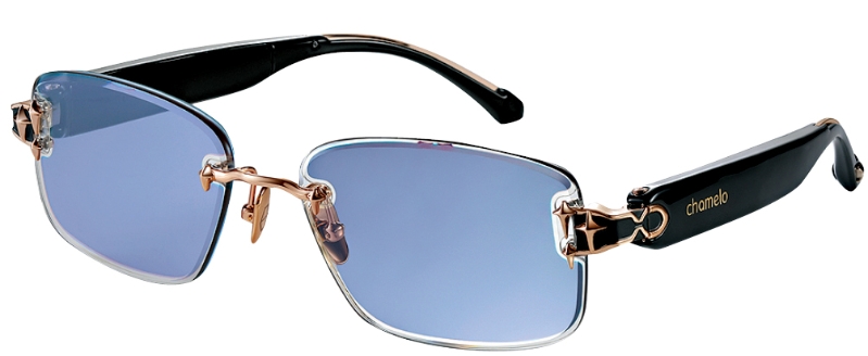 Chamelo Aura只要轻瞩镜臂的按键即可切换镜片颜色。（$2,980）