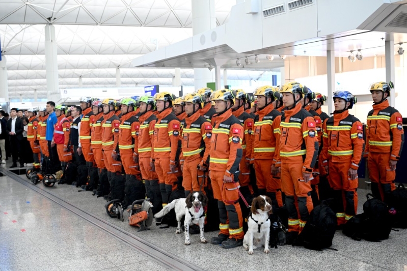 “2025年3月前赴缅甸地震灾区救援的特区救援队”。资料图片 “2025年3月前赴缅甸地震灾区救援的特区救援队”。资料图片