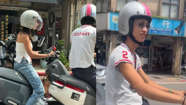 昨日(1日)有网民直击若盈与Ian甜蜜出游,开着电单车的他们一同现身台北街头。 昨日(1日)有网民直击若盈与Ian甜蜜出游,开着电单车的他们一同现身台北街头。