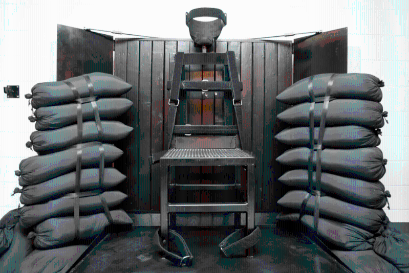 2010年枪决杀人犯加德纳的椅子。