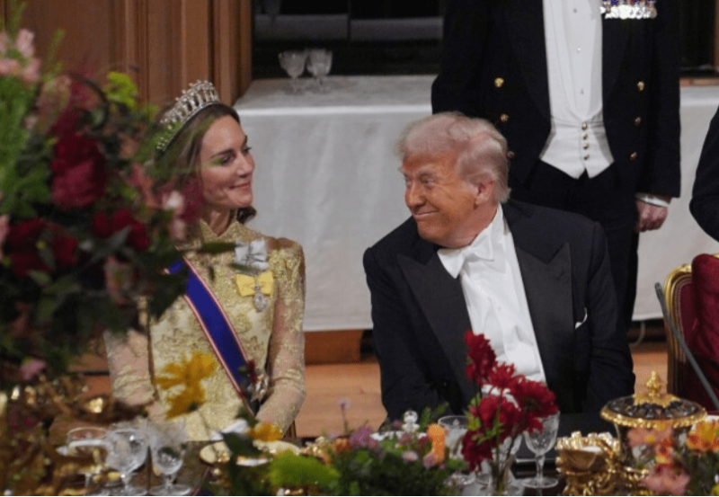 国宴上特朗普对凯特两举动惹争议