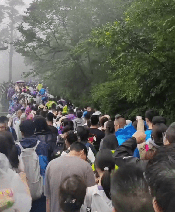 假期峨眉山景区开启“人山人海”模式。 假期峨眉山景区开启“人山人海”模式。
