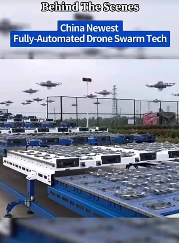 中国科技公司展示新型无人机货柜收发集群技术:一键快速放飞和回收数千架无人机