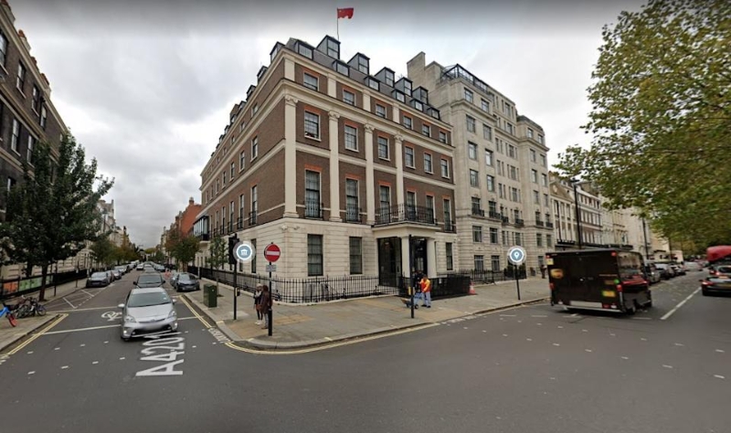 中国目前位于伦敦西敏市的大使馆。