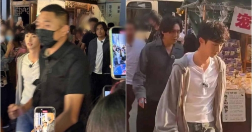 庾恩利跟继父秦昊在成都街头被拍同框,两人是录制秦昊的真人秀《快乐趣吹风》。 庾恩利跟继父秦昊在成都街头被拍同框,两人是录制秦昊的真人秀《快乐趣吹风》。