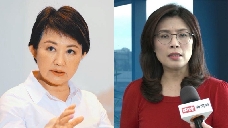 卢秀燕（左），郑丽文（右）。